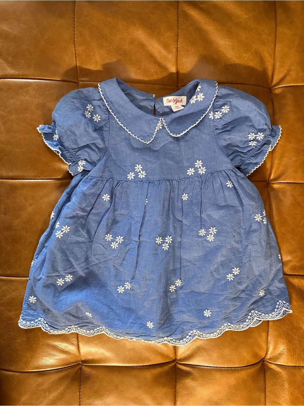 Cat & Jack Blue Daisy Embroidered Dress
